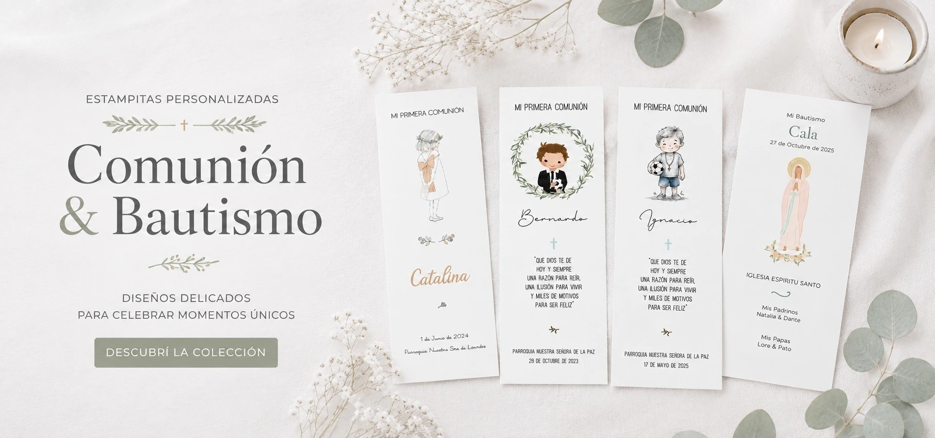 Estampitas personalizadas